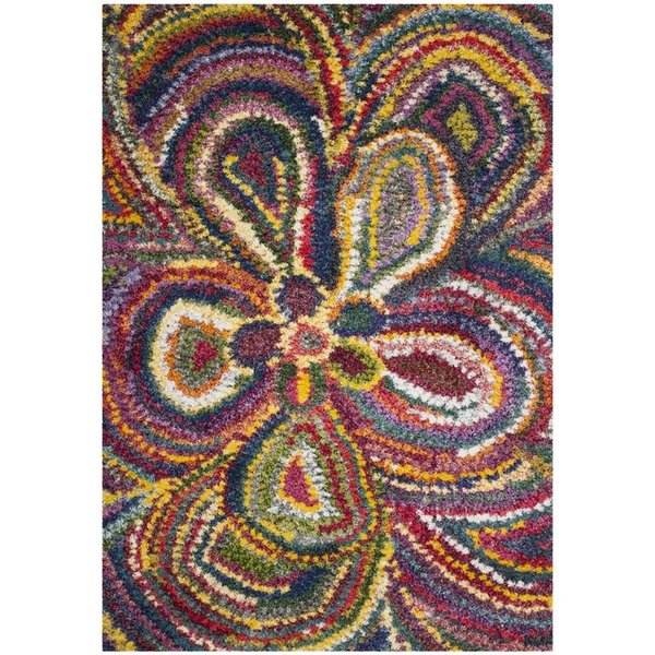 4 x 6 ft. Fiesta Shag Power Loomed Rug, Multi Color - Small Rectangle